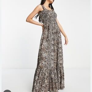River Island Leopard Print Maxi Dress NWT
